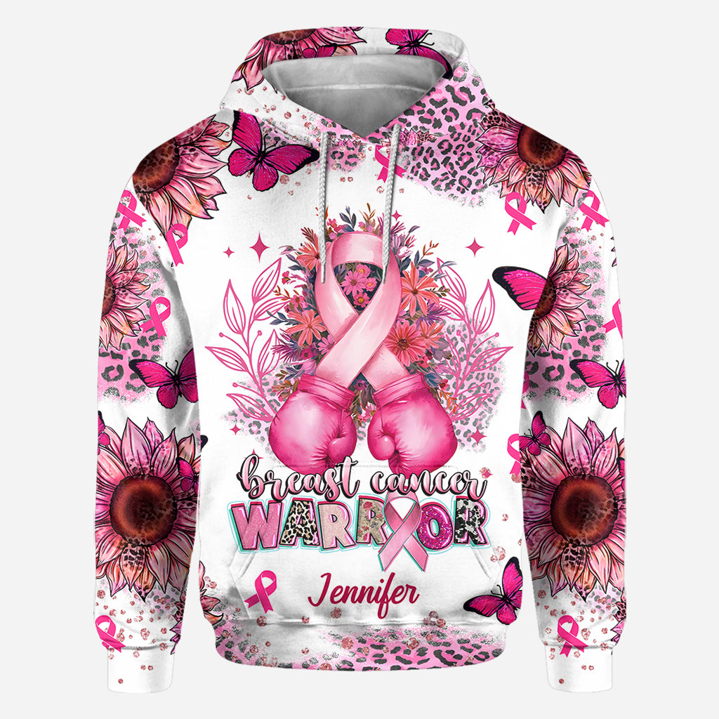 Breast Cancer Warrior - Personalized Breast Cancer Awareness All Over Shirt