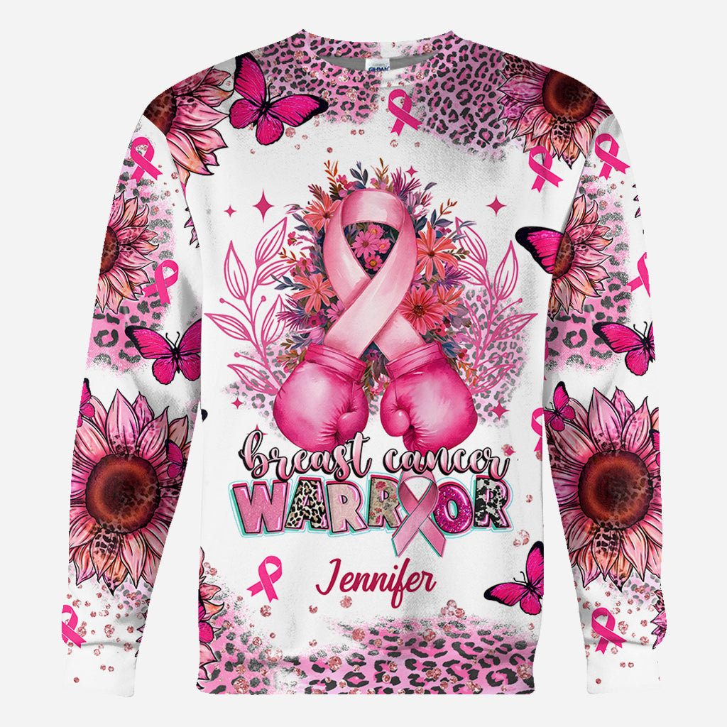 Breast Cancer Warrior - Personalized Breast Cancer Awareness All Over Shirt