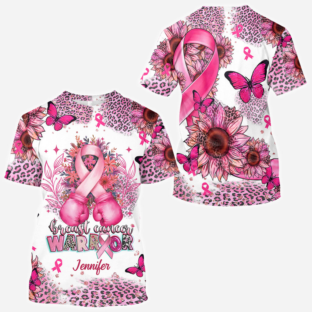 Breast Cancer Warrior - Personalized Breast Cancer Awareness All Over Shirt