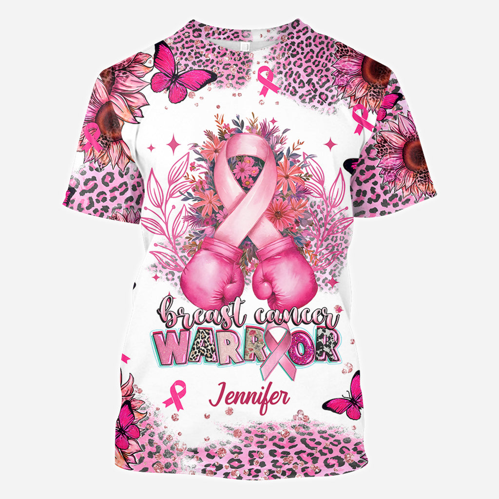 Breast Cancer Warrior - Personalized Breast Cancer Awareness All Over Shirt