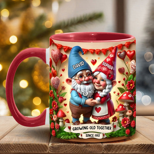 Growing Together - Personalized Husband And Wife Accent Mug