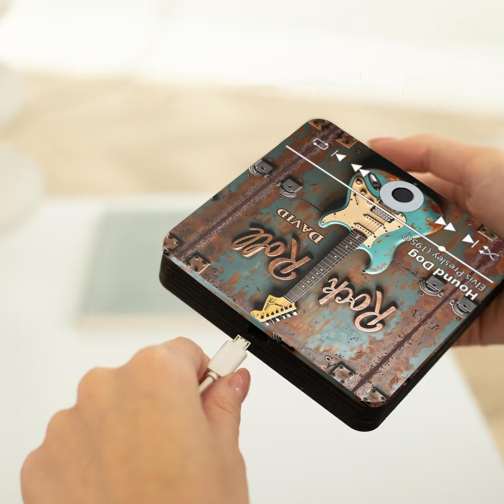 Rock 'n' Roll – Personalisierter Kühlschrankmagnet mit Gitarrenmusik