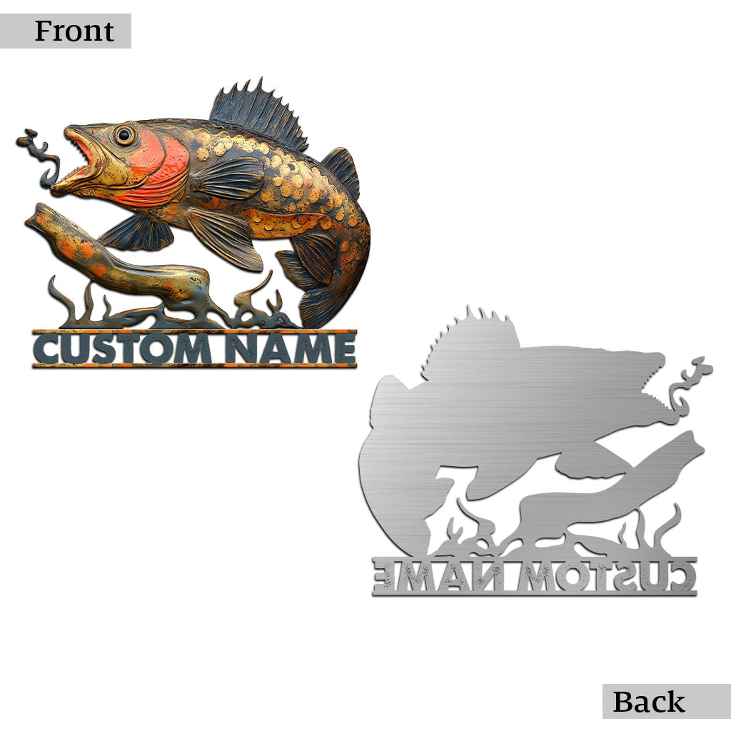 Rustic Vintage Fish - Personalized Fishing Cut Metal Sign
