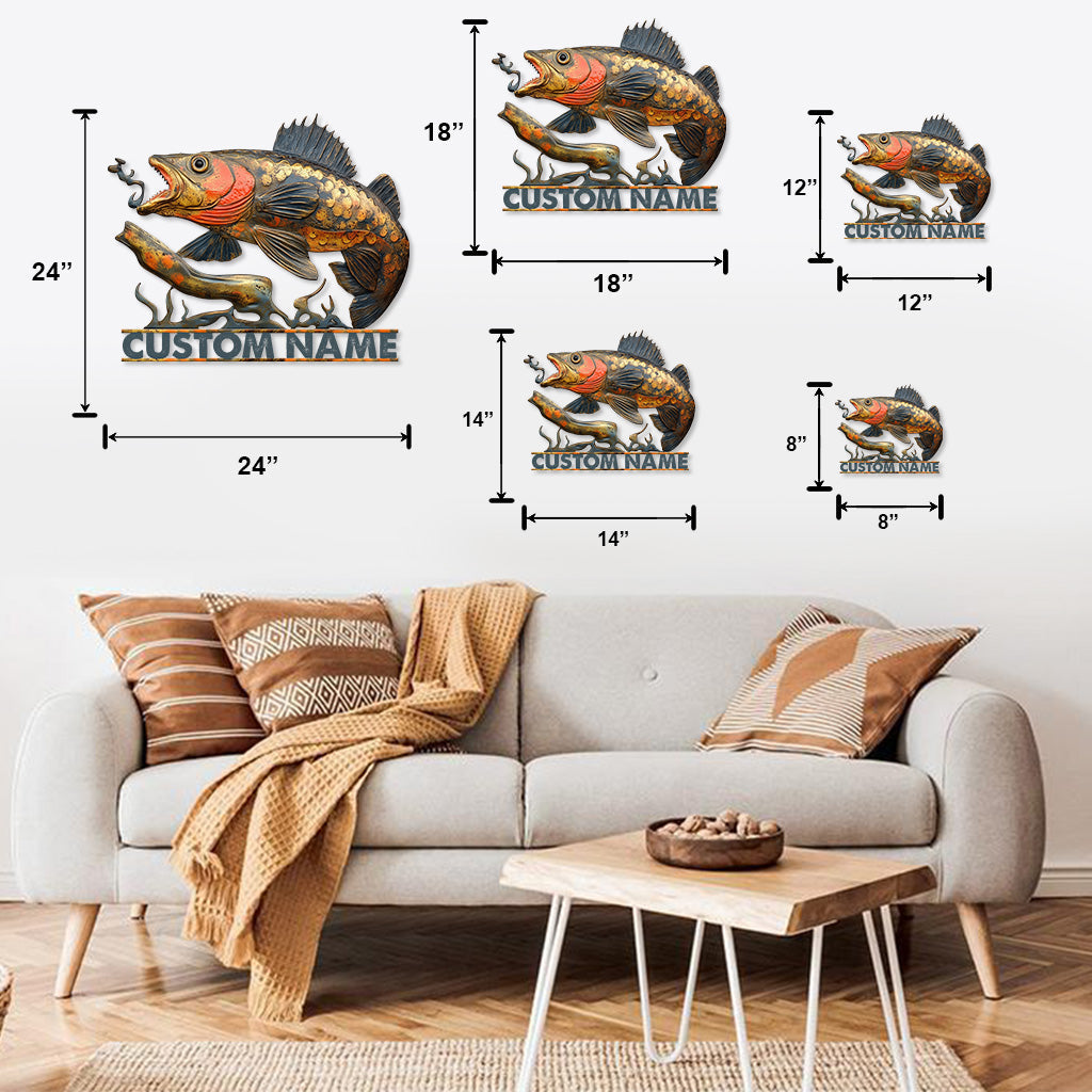 Rustic Vintage Fish - Personalized Fishing Cut Metal Sign