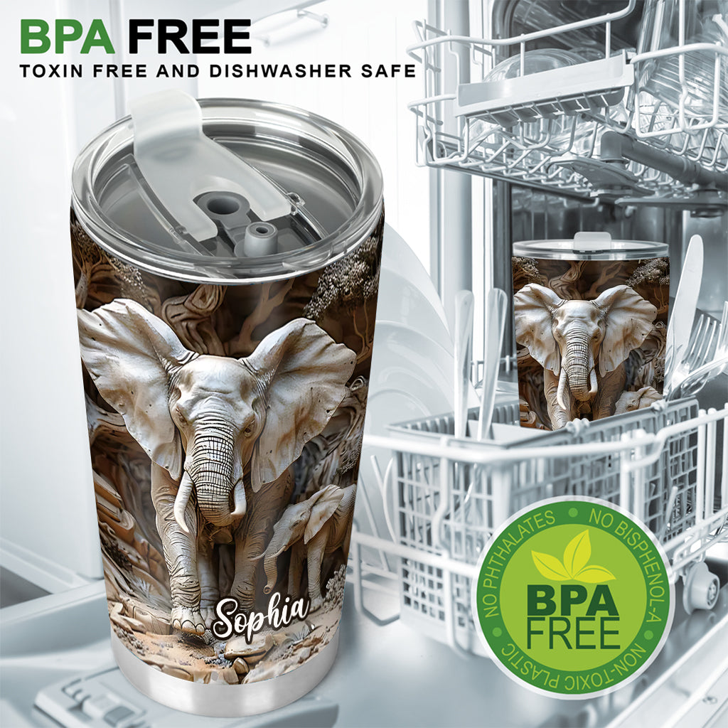 Love Elephant - Personalized Elephant Tumbler