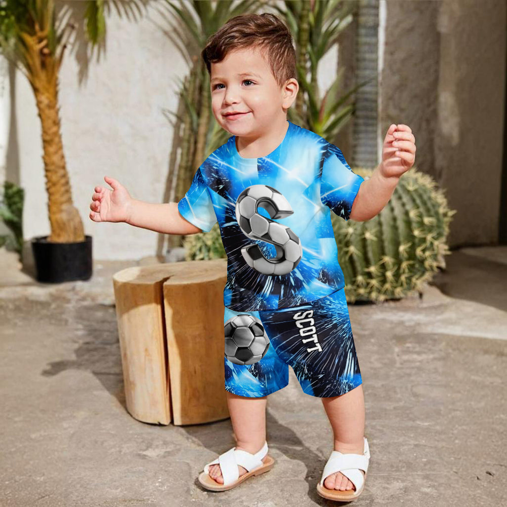 Alphabet du foot stylé - T-shirt et short de foot personnalisés pour enfant
