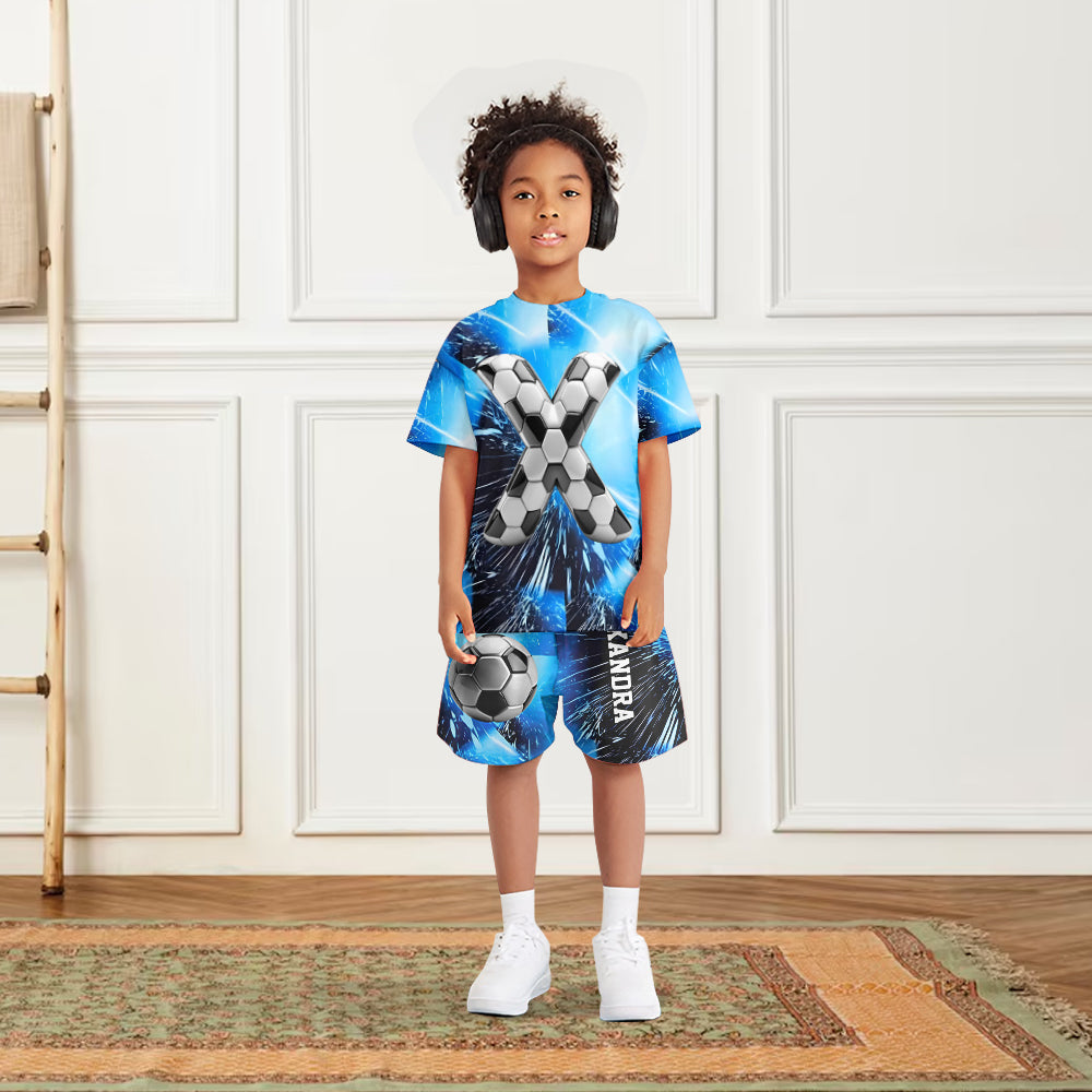 Alphabet du foot stylé - T-shirt et short de foot personnalisés pour enfant