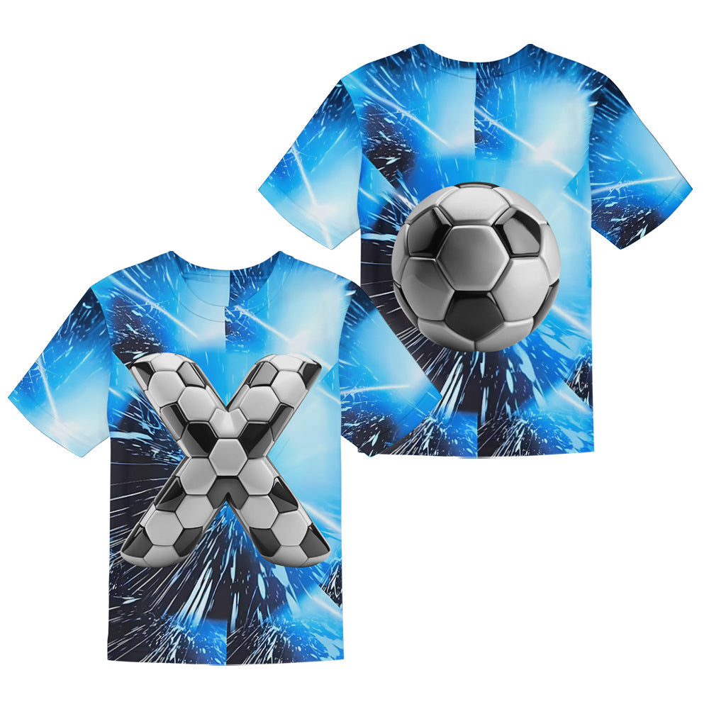 Alphabet du foot stylé - T-shirt et short de foot personnalisés pour enfant