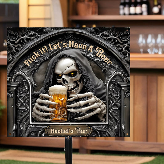 Let's Have A Beer - Personalized Beer Cut Metal Sign