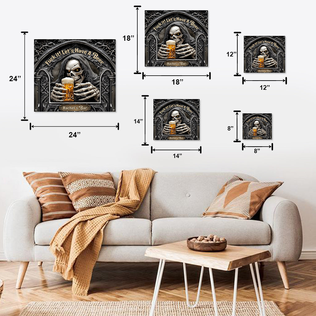 Let's Have A Beer - Personalized Beer Cut Metal Sign