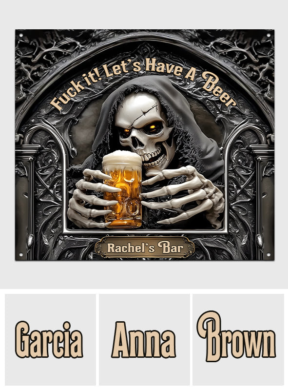 Let's Have A Beer - Personalized Beer Cut Metal Sign