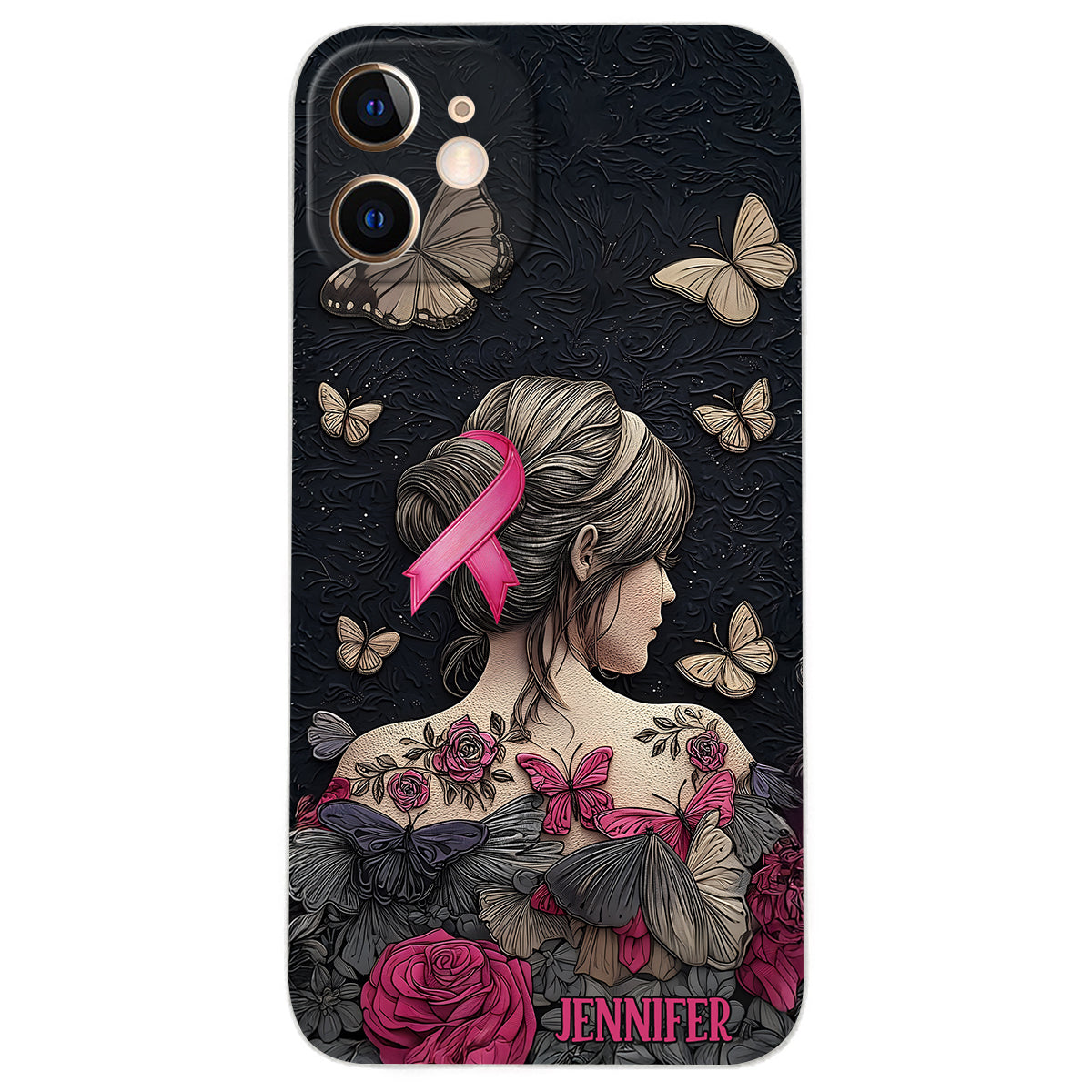 Breast Cancer Awareness - Personalized Breast Cancer Awareness Leather Phone Case