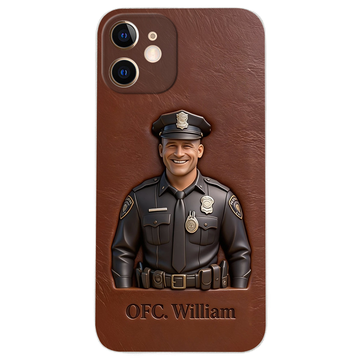 Police Gifts - Personalized Police Officer Leather Phone Case