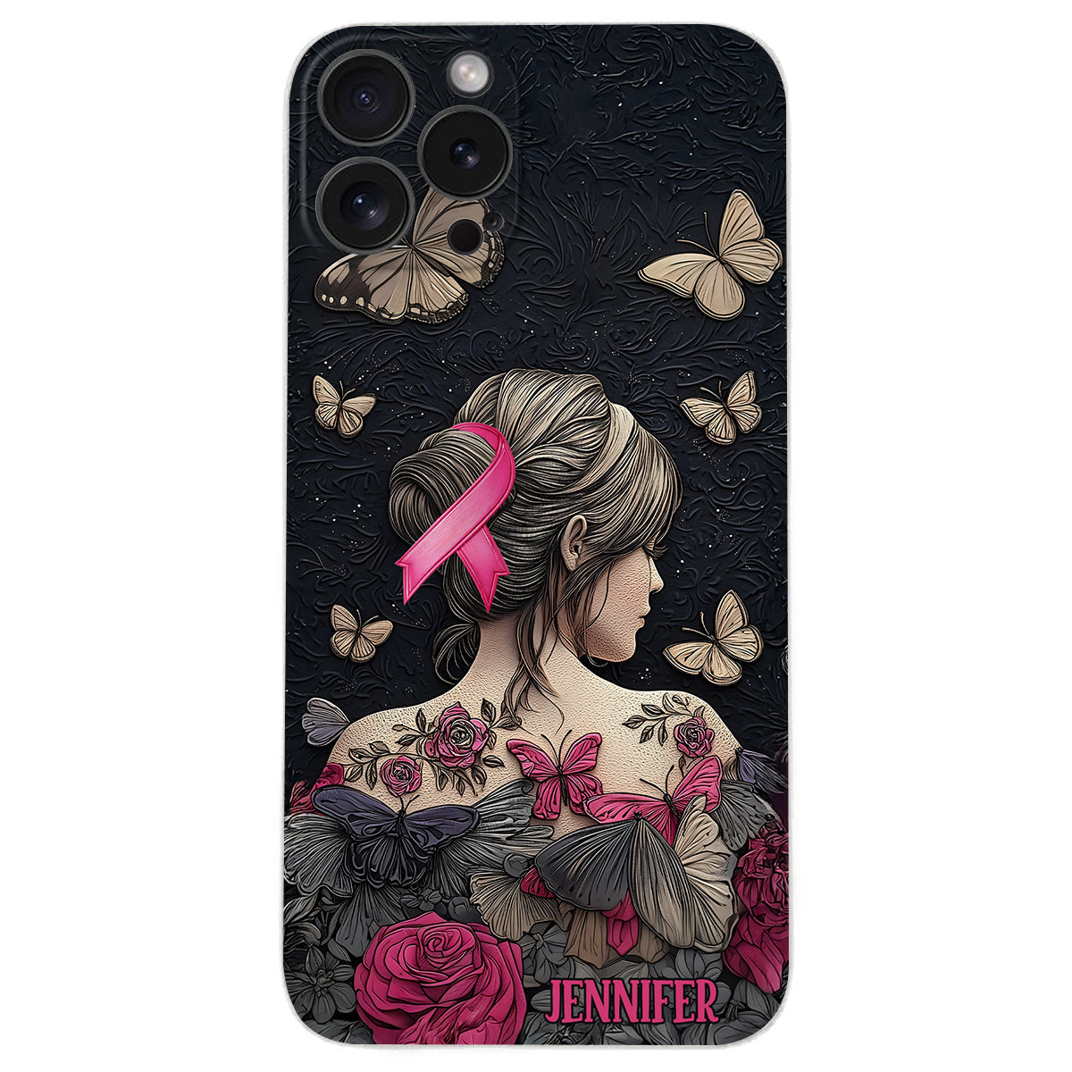 Breast Cancer Awareness - Personalized Breast Cancer Awareness Leather Phone Case