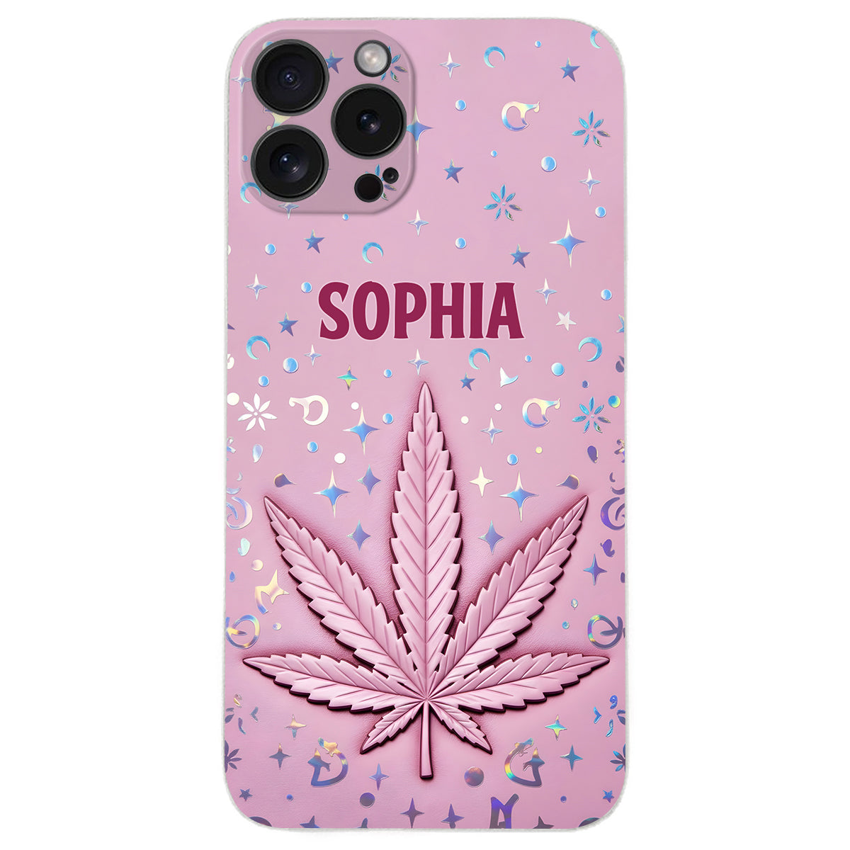 Stoner Chick – Personalisierte Handyhülle aus Leder mit Weed-Motiv