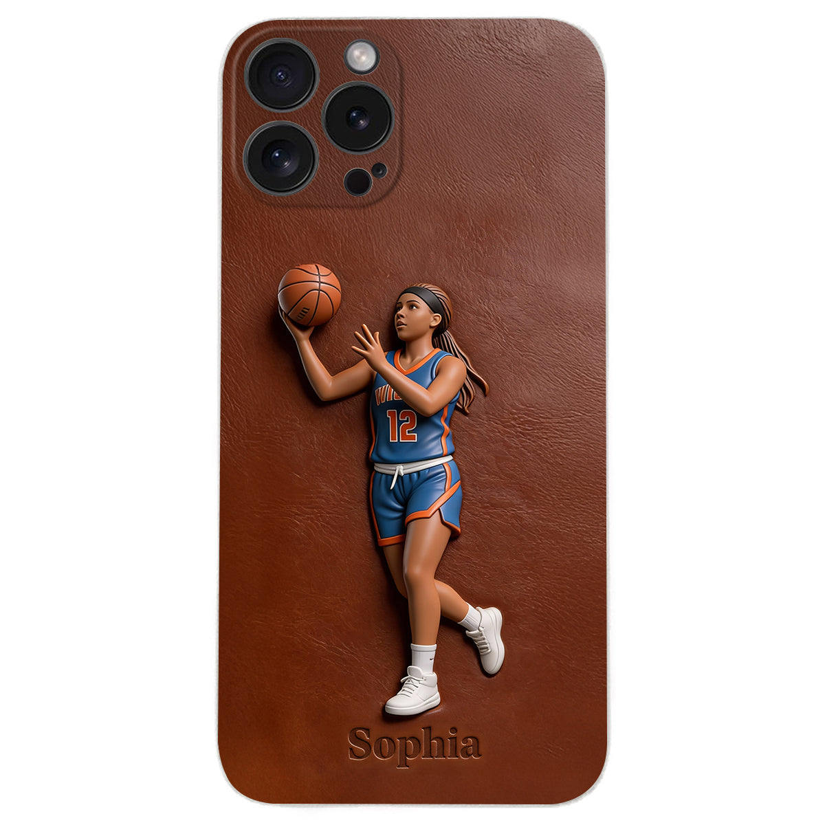 Liebe zum Basketball – Personalisierte Basketball-Handyhülle aus Leder