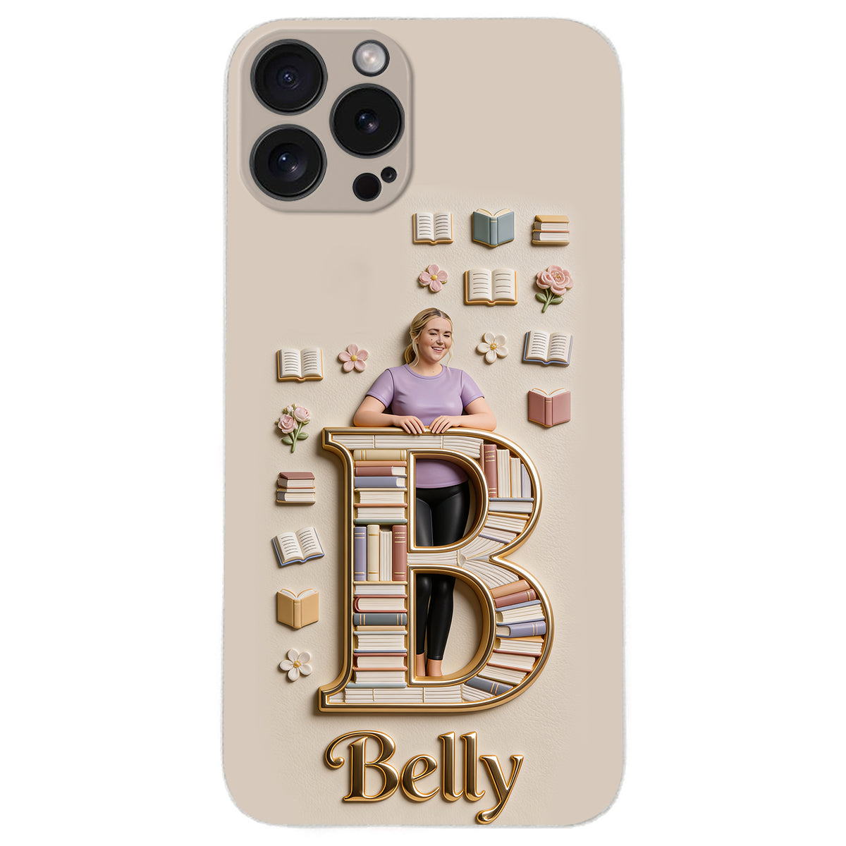 Book Lovers Gift - Personalized Book 3D Embossed Leather Phone Case