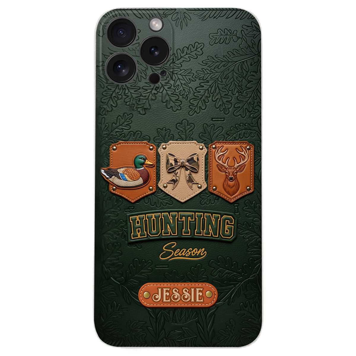 Saison de la chasse - Étui de téléphone en cuir personnalisé sur le thème de la chasse