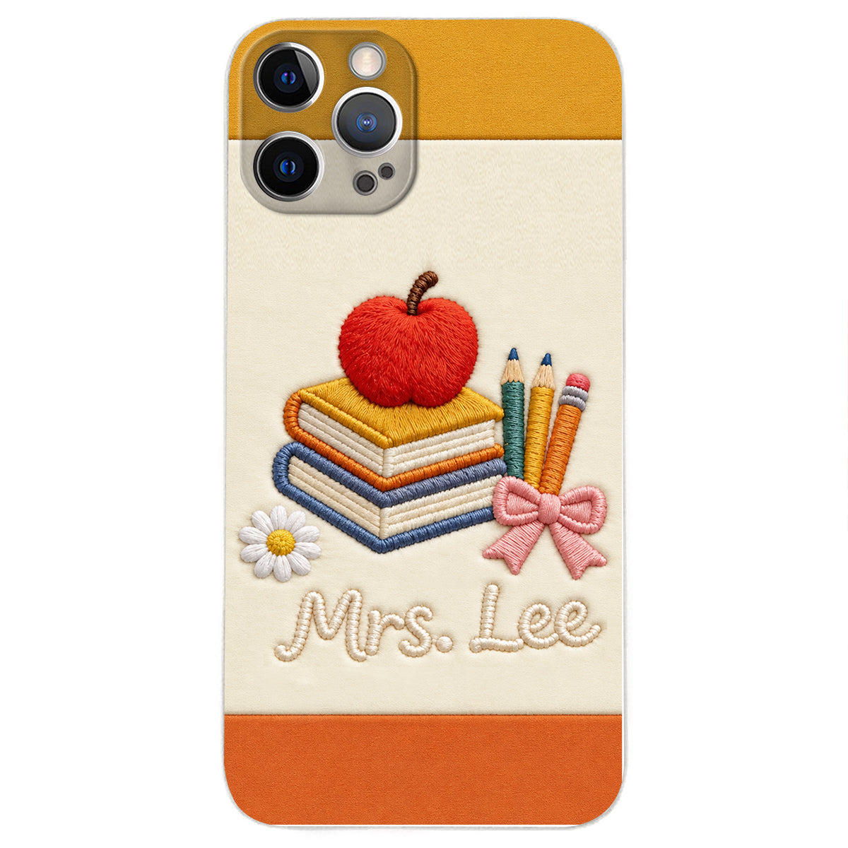 Teacher Gifts - Personalized Teacher 3D Embossed Leather Phone Case