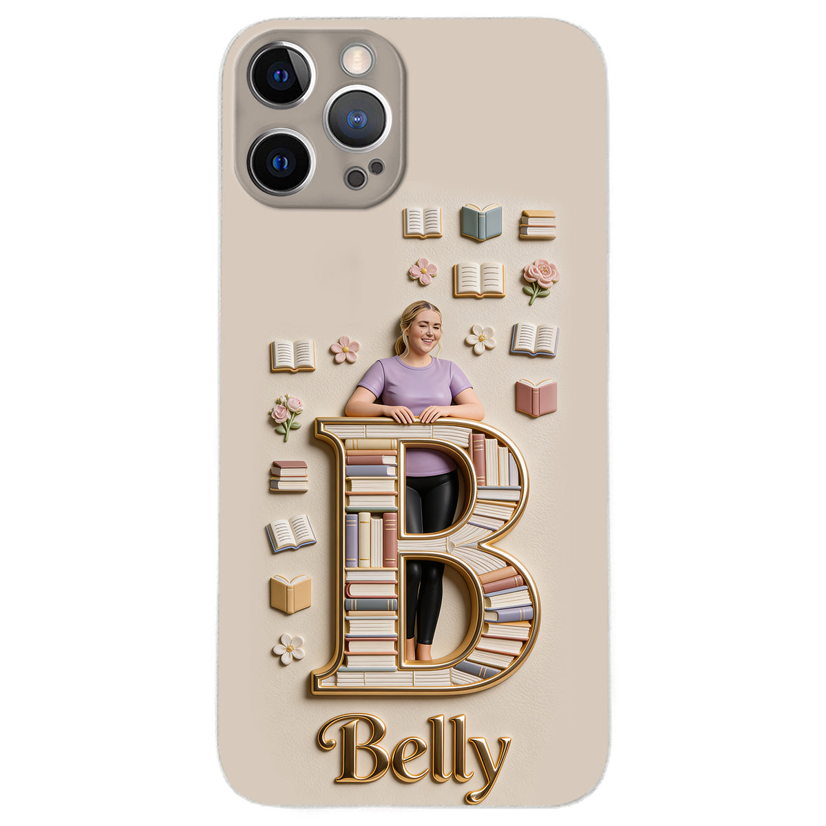 Book Lovers Gift - Personalized Book 3D Embossed Leather Phone Case