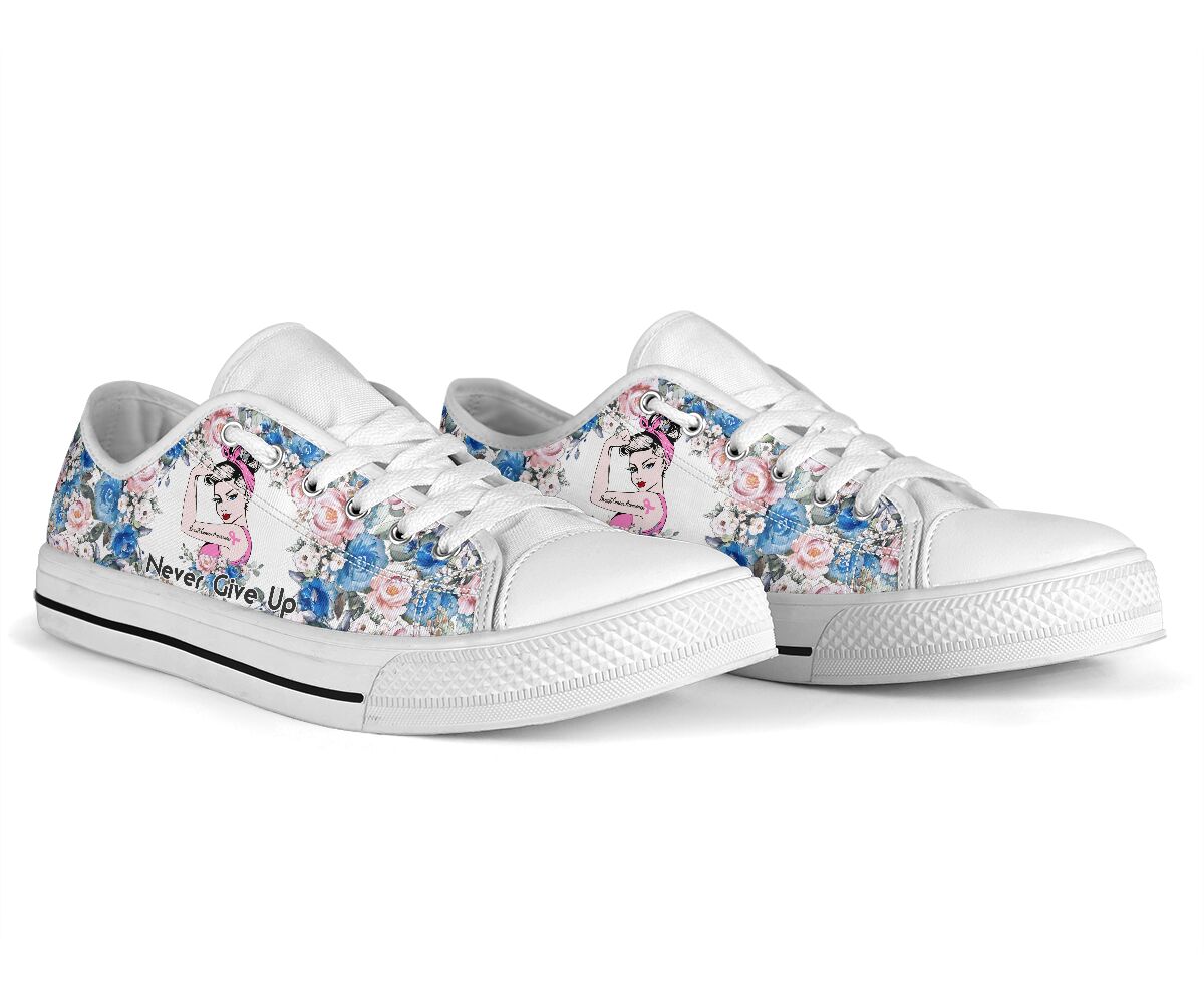 Chaussures basses « Ne jamais abandonner » pour la sensibilisation au cancer du sein 0622