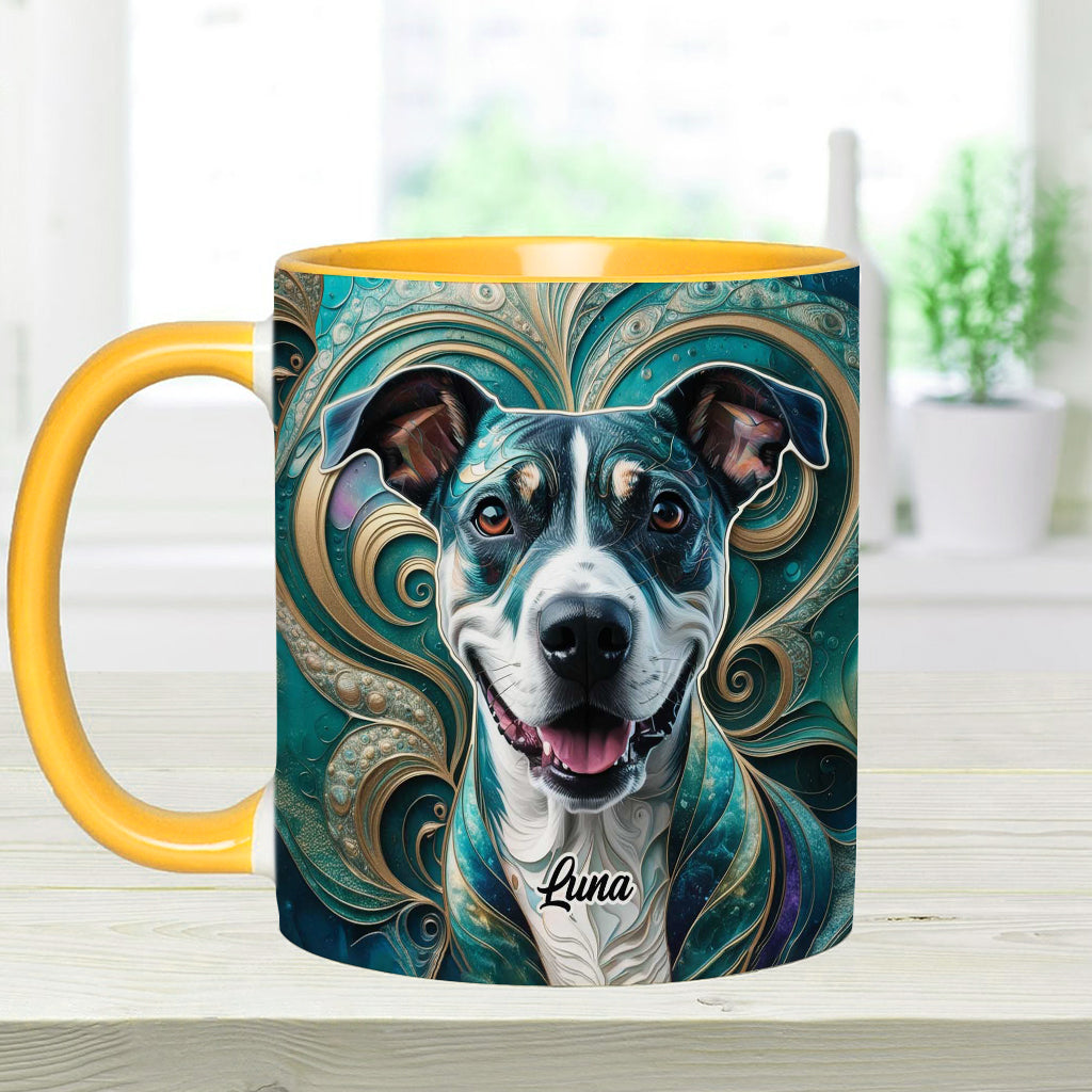 Mug personnalisé psychédélique avec motif chien