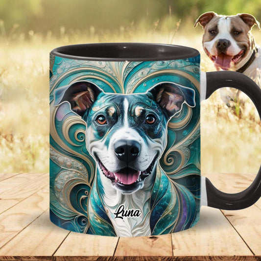 Mug personnalisé psychédélique avec motif chien