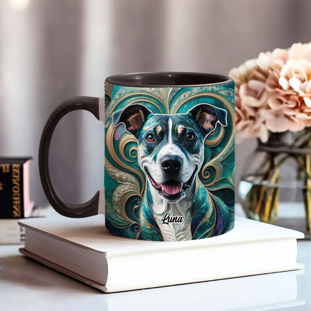 Mug personnalisé psychédélique avec motif chien
