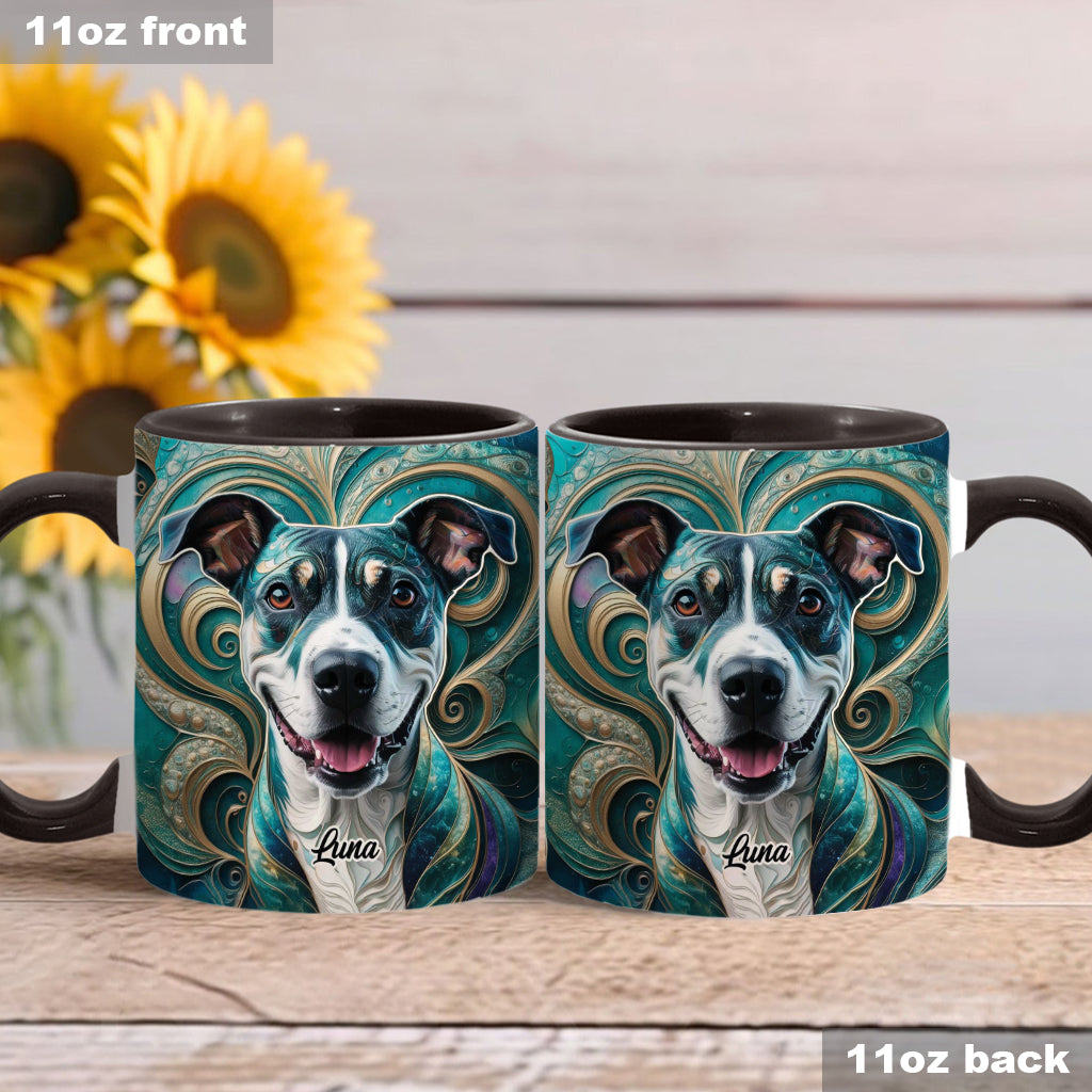 Mug personnalisé psychédélique avec motif chien