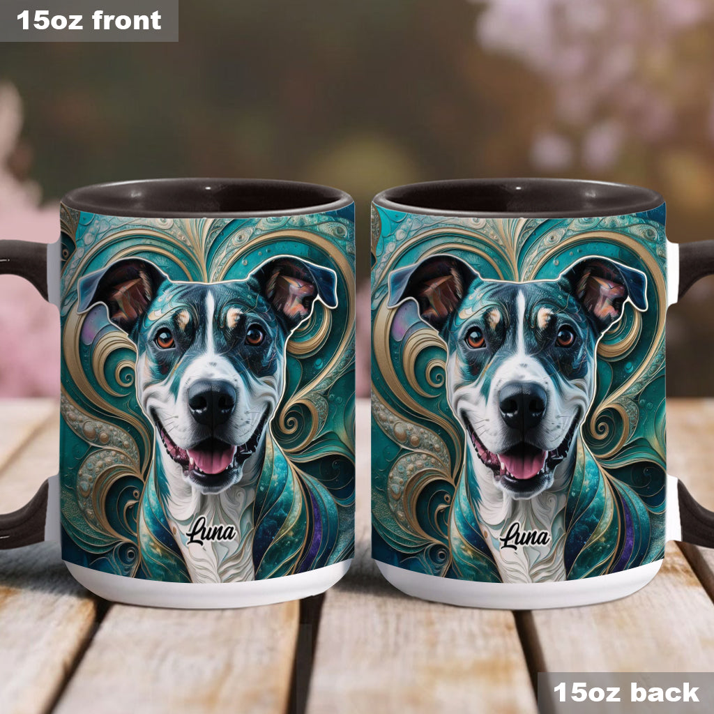 Mug personnalisé psychédélique avec motif chien