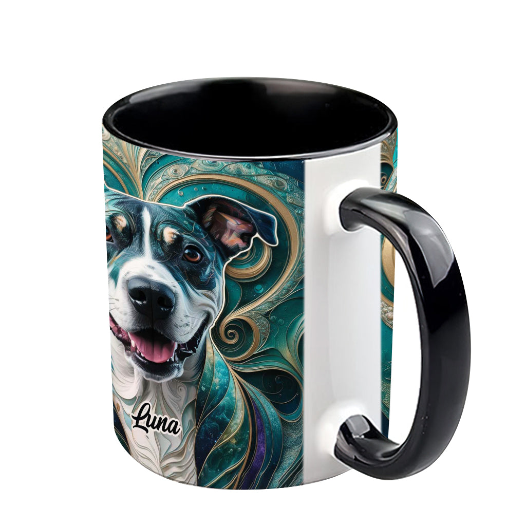 Mug personnalisé psychédélique avec motif chien