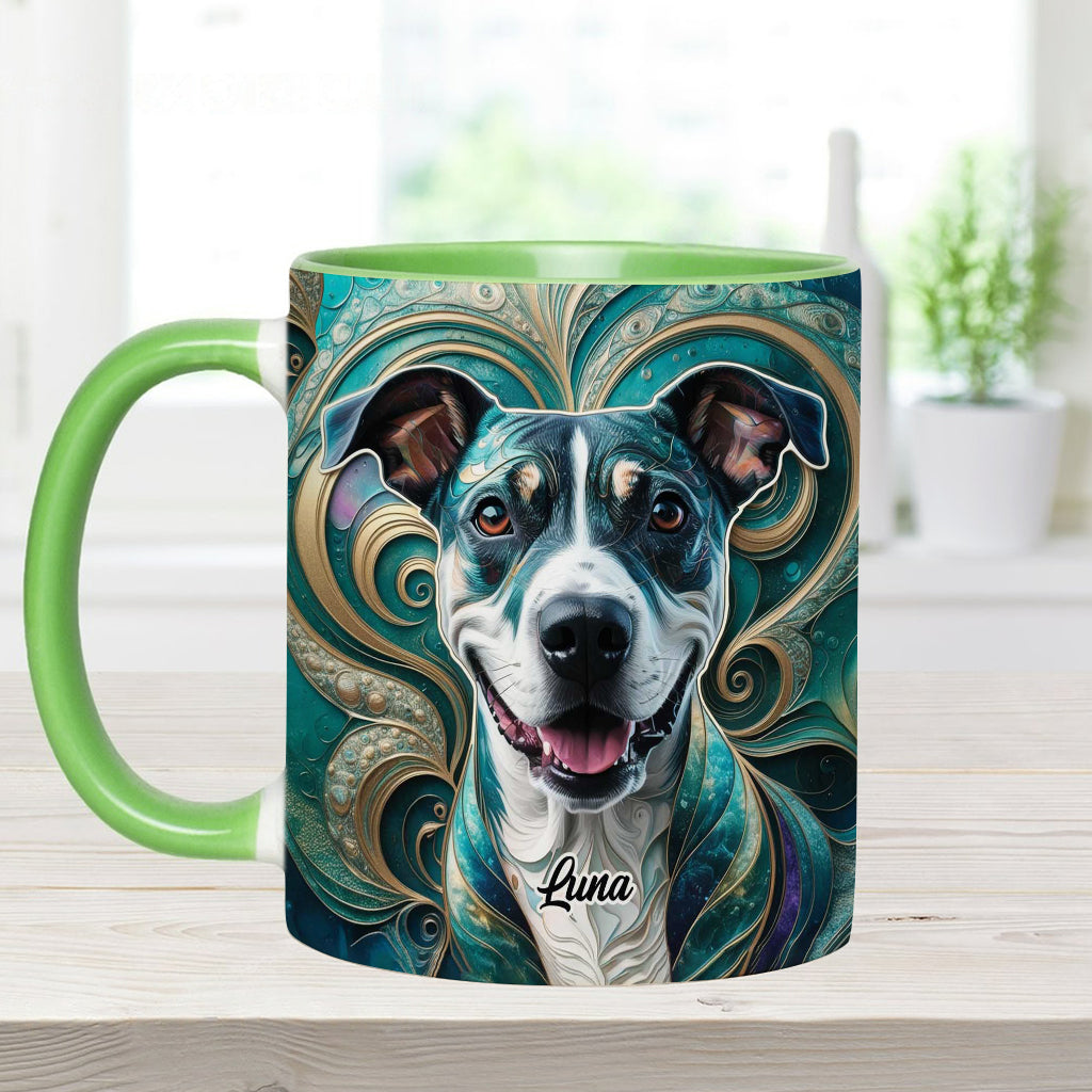 Mug personnalisé psychédélique avec motif chien