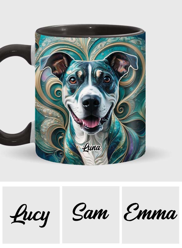 Mug personnalisé psychédélique avec motif chien
