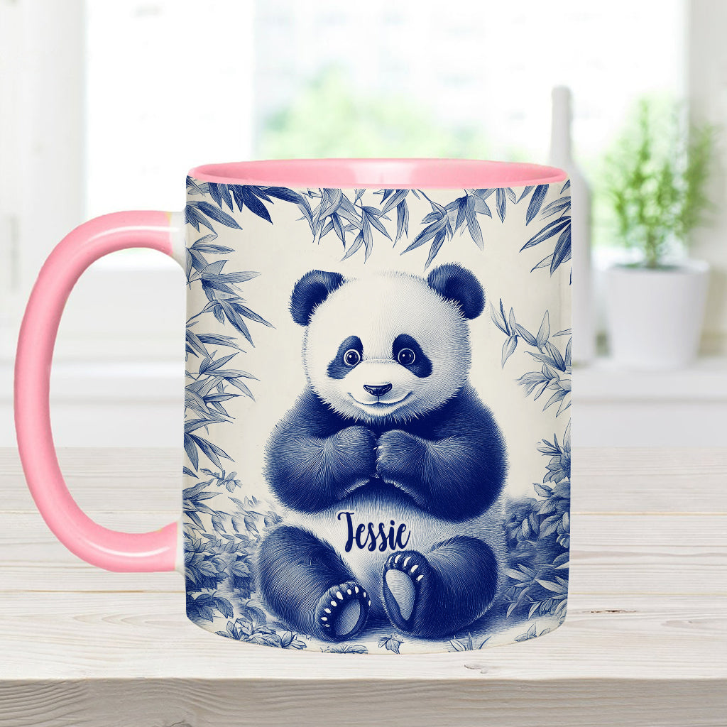 Niedlicher Toile de Jouy Baby Panda – Tasse mit personalisiertem Akzent