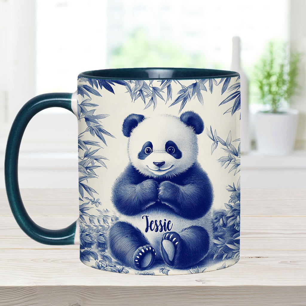 Niedlicher Toile de Jouy Baby Panda – Tasse mit personalisiertem Akzent