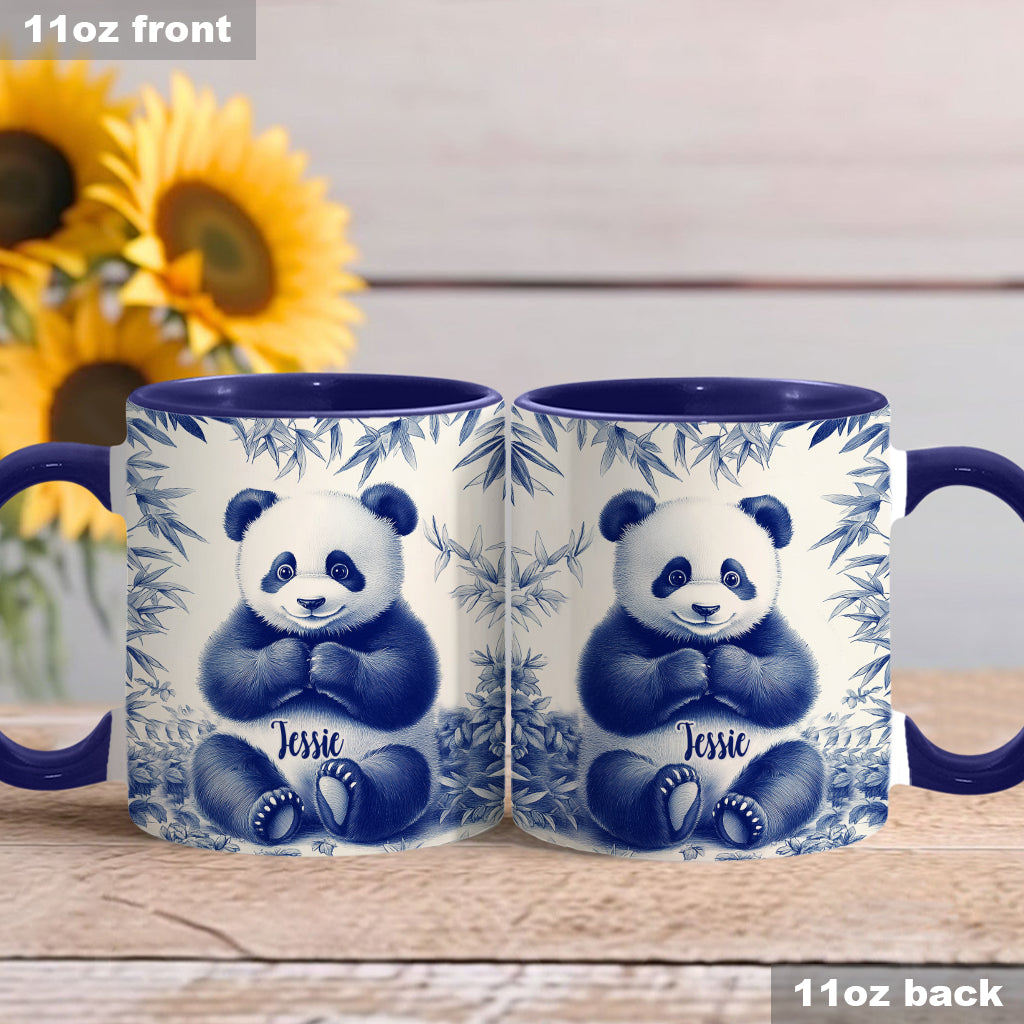 Niedlicher Toile de Jouy Baby Panda – Tasse mit personalisiertem Akzent