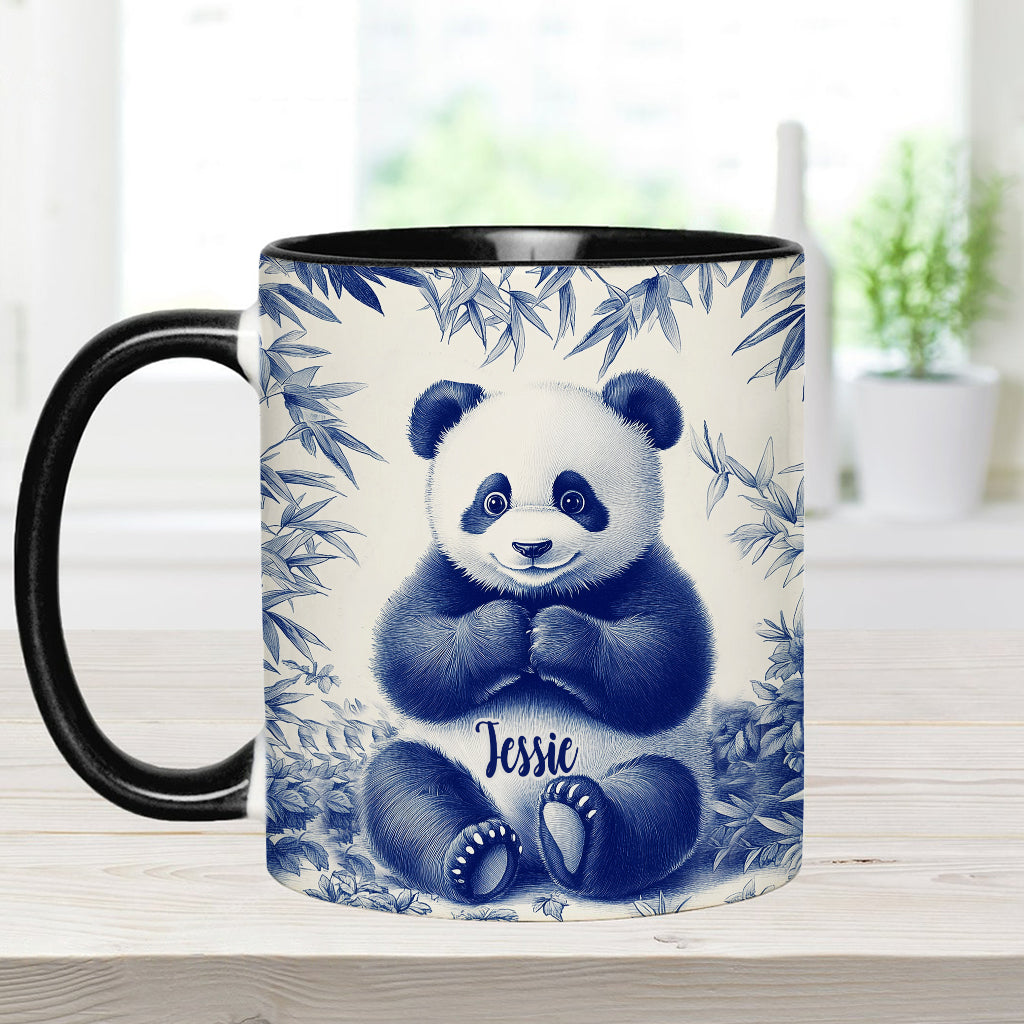 Niedlicher Toile de Jouy Baby Panda – Tasse mit personalisiertem Akzent