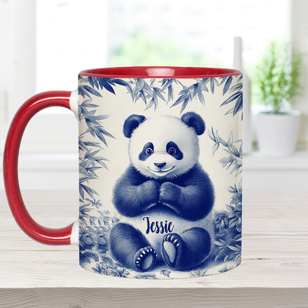 Niedlicher Toile de Jouy Baby Panda – Tasse mit personalisiertem Akzent