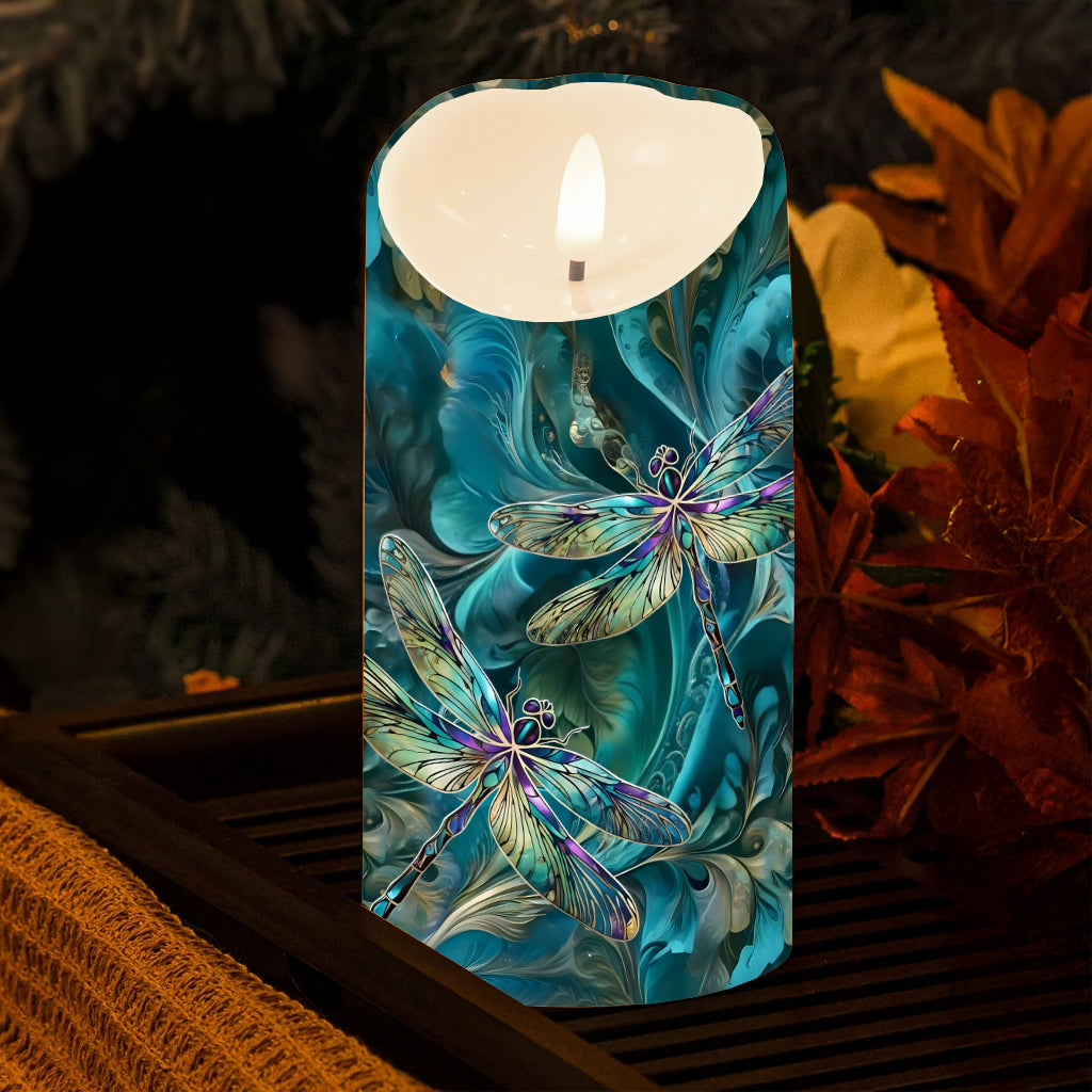 Verträumte Libelle – Personalisierte Libellen-LED-Kerze