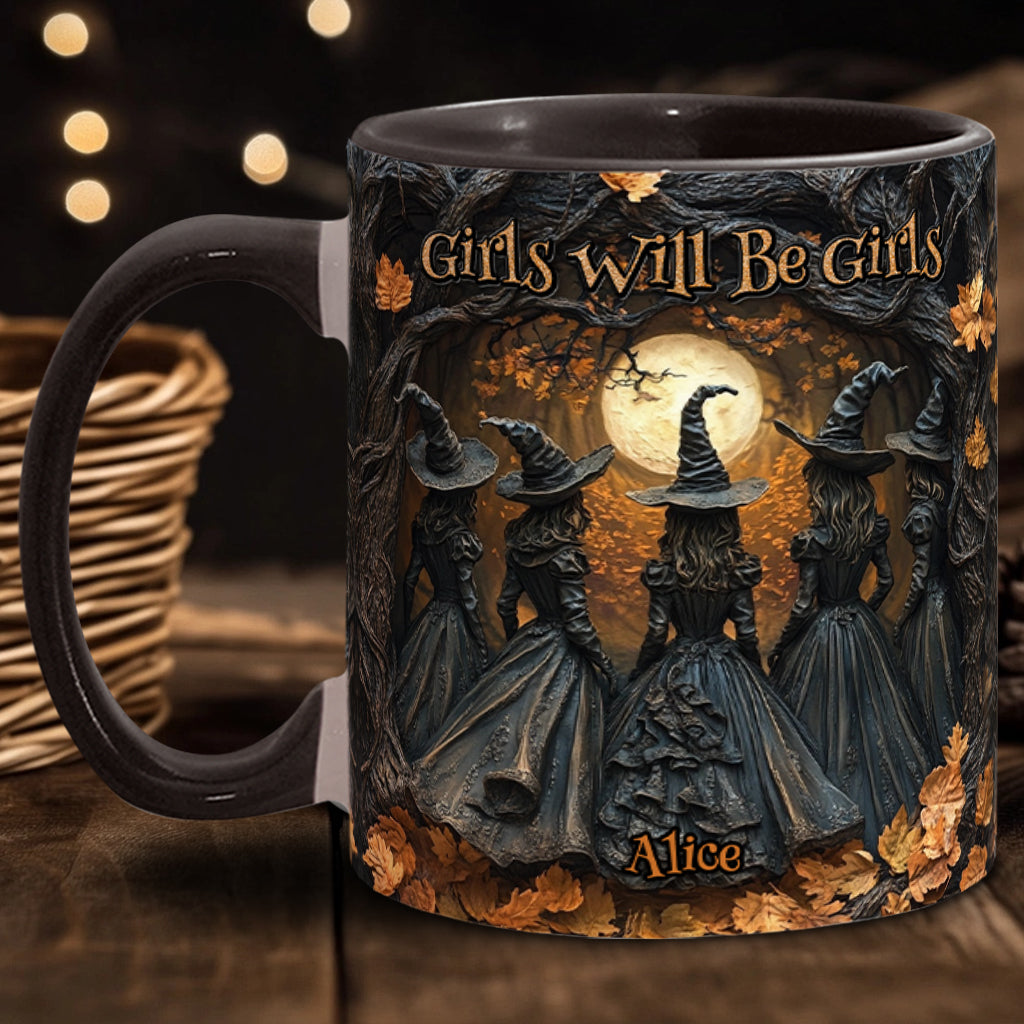 Girls Will Be Girls - Personalized Witch Accent Mug