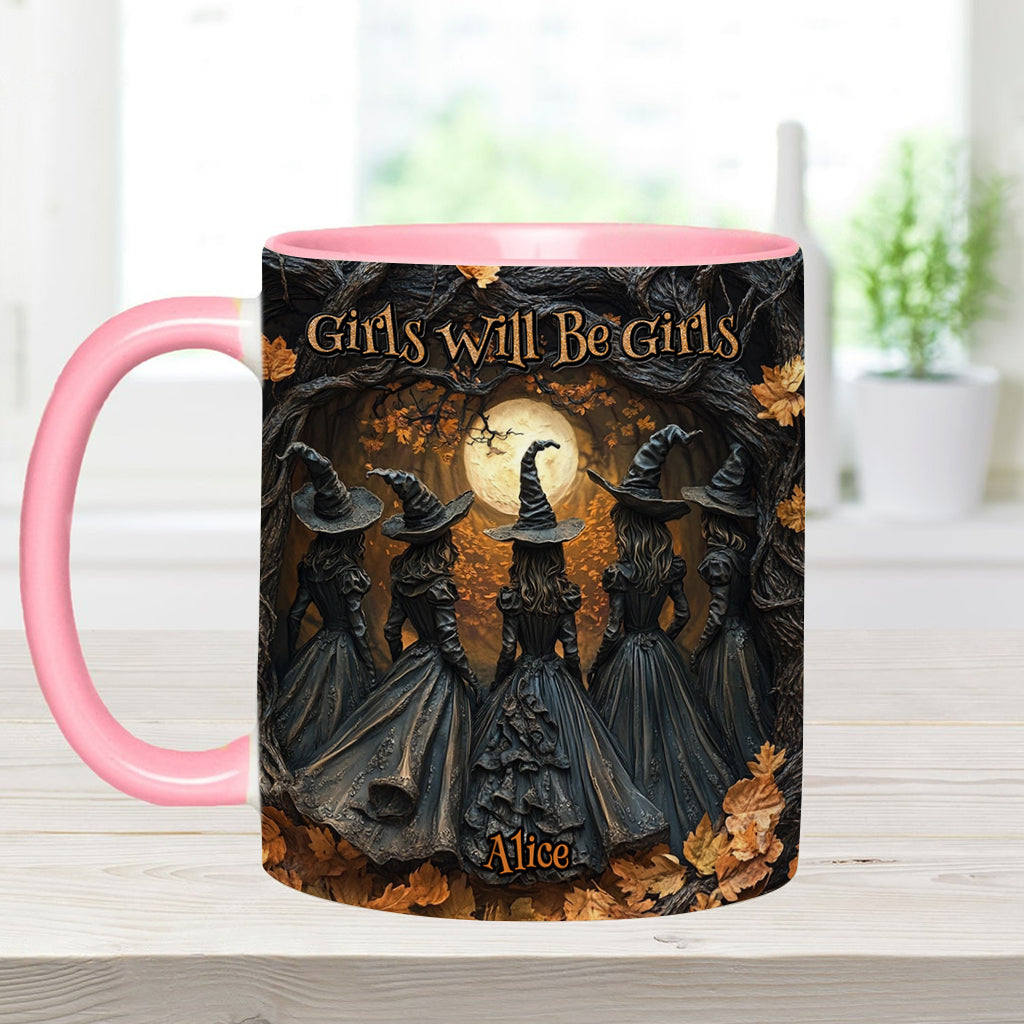 Girls Will Be Girls - Personalized Witch Accent Mug