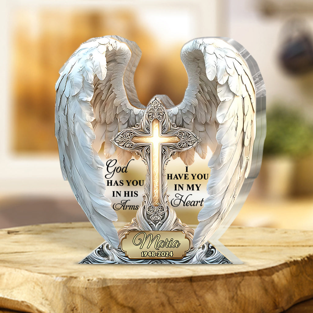 I Have You In My Heart - Personalized Memorial Custom Shaped Acrylic Plaque