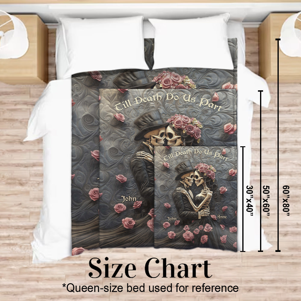 Till Death Do Us Part - Personalized Skull Blanket