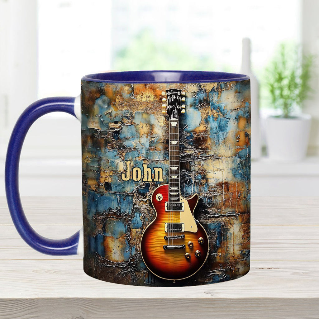 Vintage Electric Guitar - Personalized Guitar Accent Mug