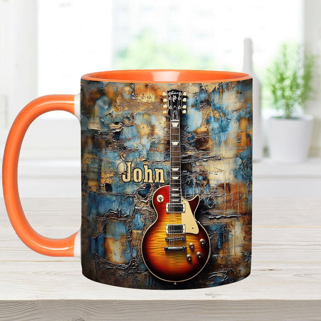 Vintage Electric Guitar - Personalized Guitar Accent Mug