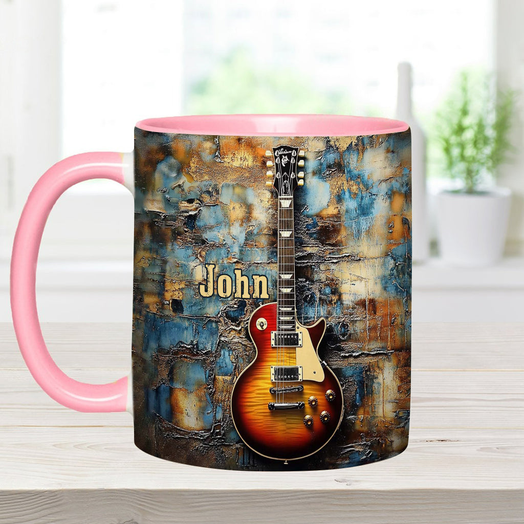 Vintage Electric Guitar - Personalized Guitar Accent Mug