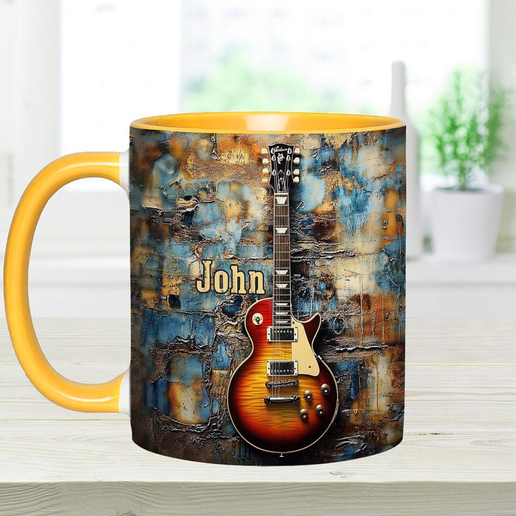 Vintage Electric Guitar - Personalized Guitar Accent Mug