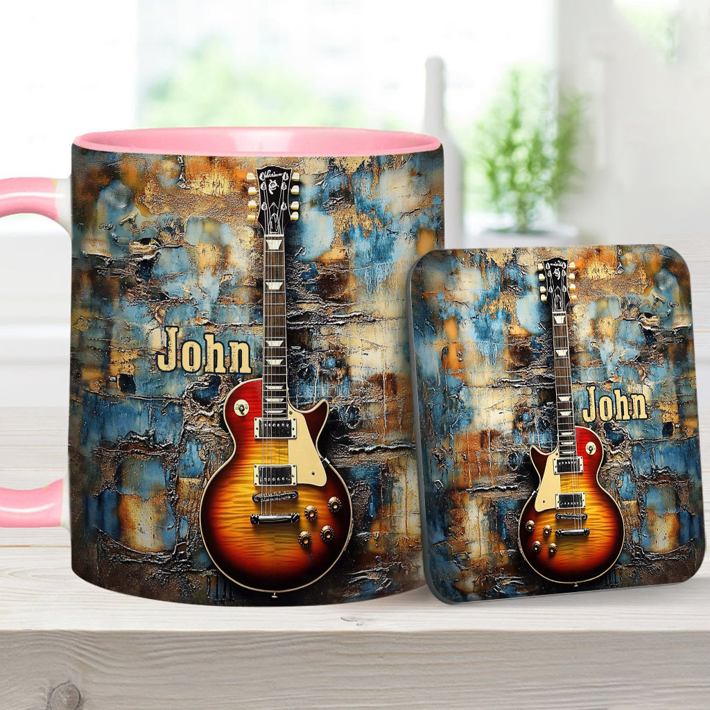 Vintage Electric Guitar - Personalized Guitar Accent Mug