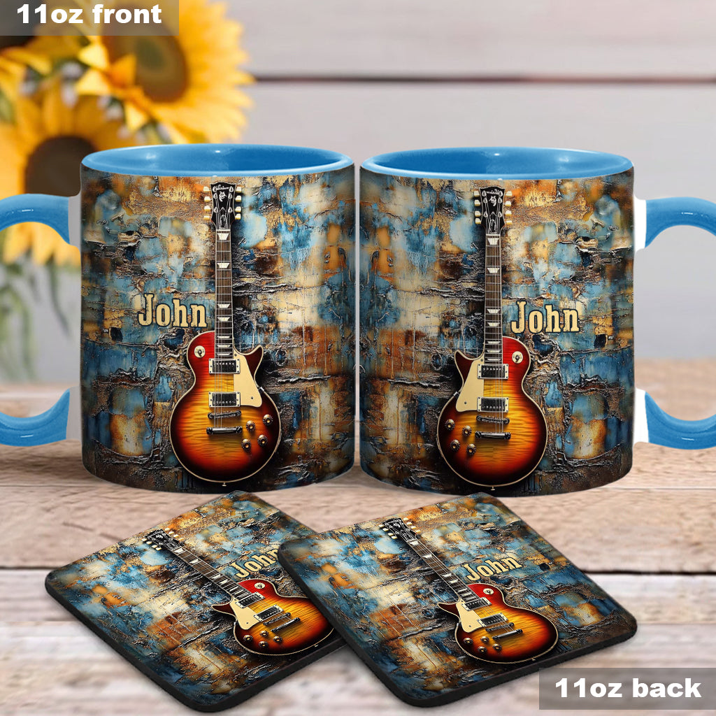 Vintage Electric Guitar - Personalized Guitar Accent Mug