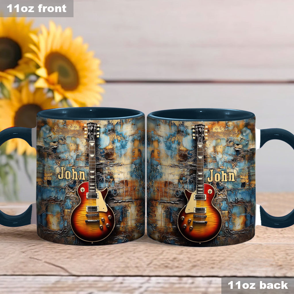 Vintage Electric Guitar - Personalized Guitar Accent Mug
